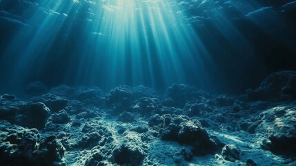 Obraz premium Sunbeams Illuminating the Ocean Depths