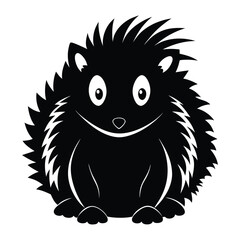 Cute porcupine silhouette vector art illustrator..