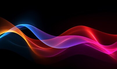 Fototapeta premium Colorful light effects on a black background, swirling colorful lights in the dark