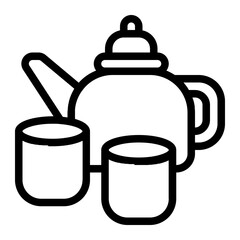 Chinese Teapot Line Icon