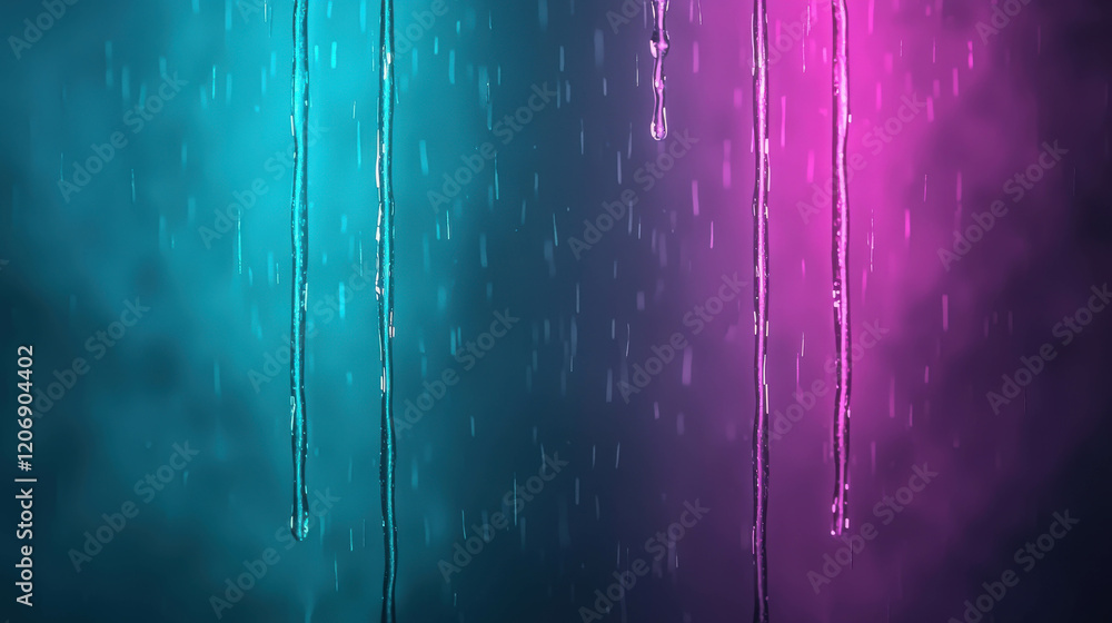 Poster ethereal threads of neon light floating and twisting in a dreamlike atmosphere