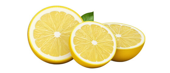 lemon slice isolated on transparant background