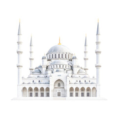 Fototapeta premium Majestic White Mosque Architectural Design Istanbul Turkey