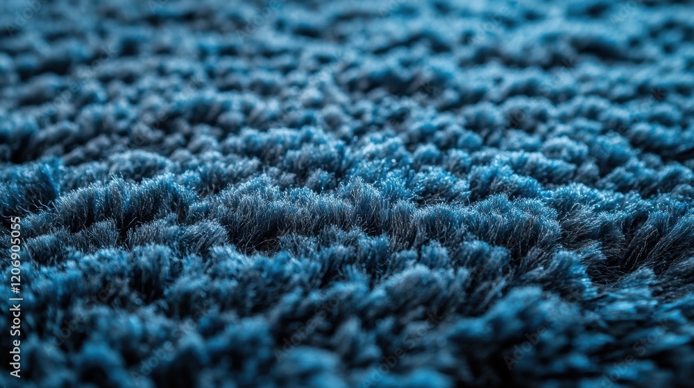 Poster intricate texture of a deep blue carpet inviting touch and exploration with its plush fibers