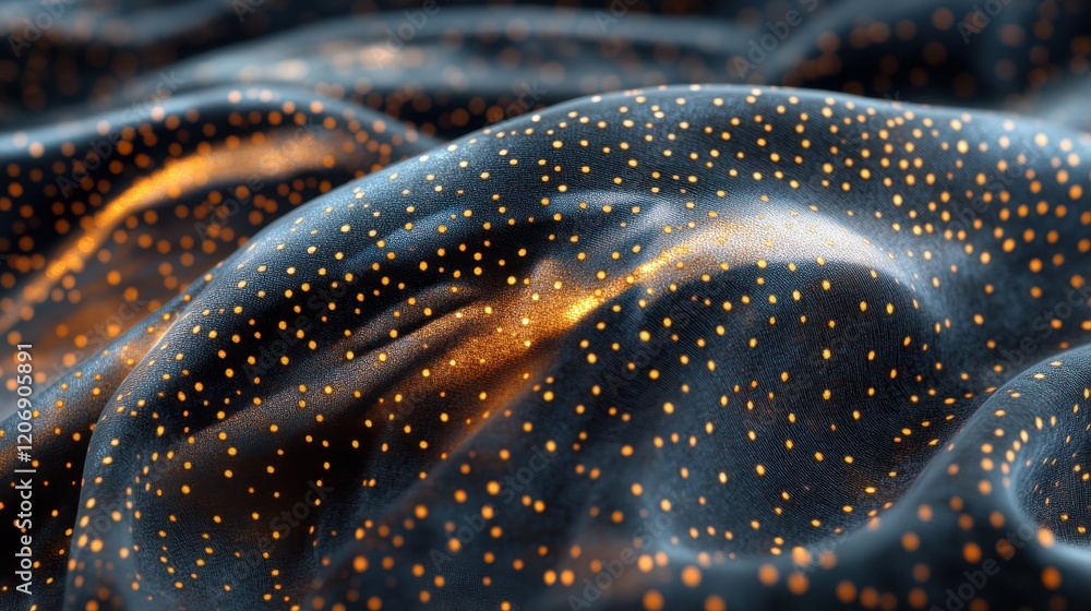 Poster swirling metallic texture adorned with shimmering golden specks in a captivating abstract design