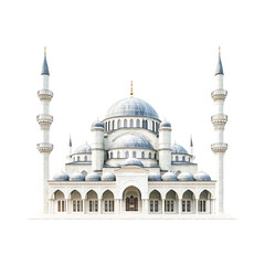 Obraz premium Majestic Mosque Architectural Marvel Stunning Domes Minarets