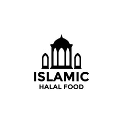 Islamic Halal Food Logo Vector