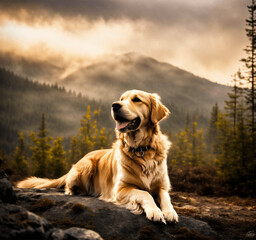 golden retriever on the beach