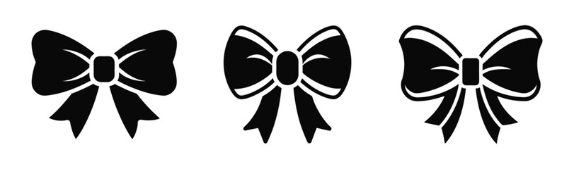 Bow icon set. Vector illustration