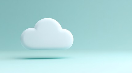 Minimalist 3D Render of White Cloud on Soft Pastel Background for Modern Design and Creative Projects