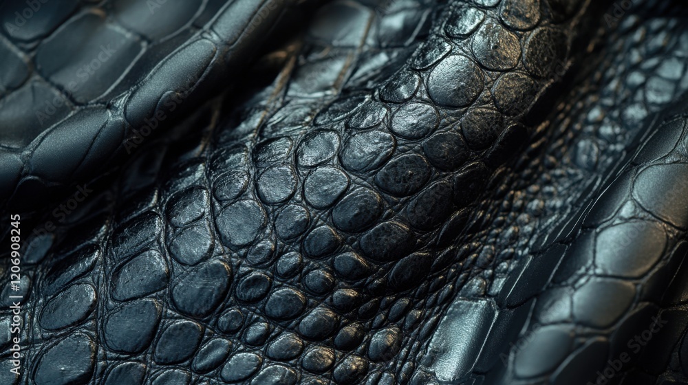Poster rich texture of black snake skin showcases intricate patterns and depth in a striking close-up view,