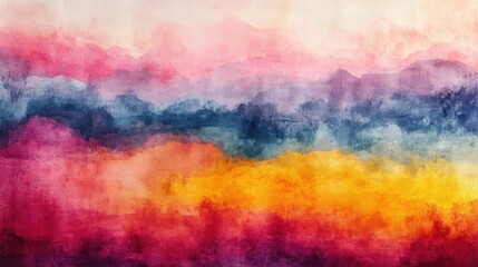 Vibrant abstract painting featuring dreamy pinks, blues, and yellows blending harmoniously in a colorful landscape of creativity