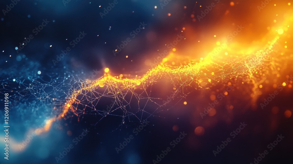 Aufkleber vibrant display of abstract energy waves shimmering across a cosmic backdrop filled with luminous pa