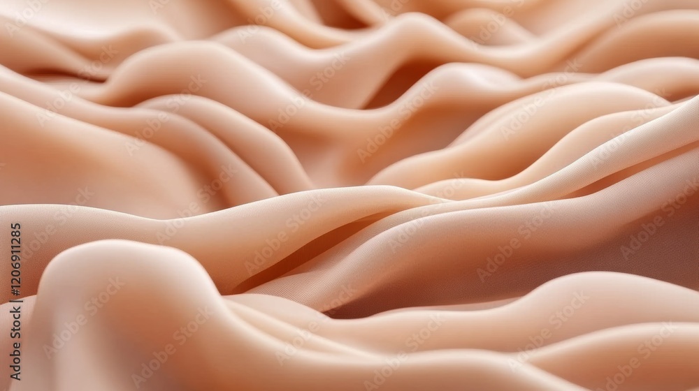 Poster textured fabric waves abstract art soft tones studio setting close-up perspective visual harmony