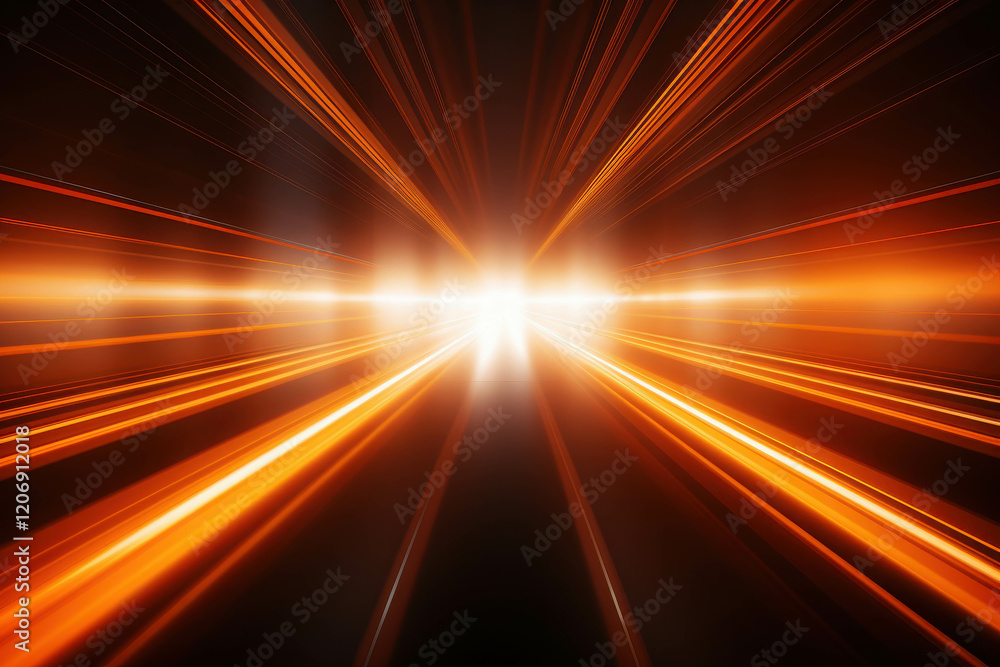 Aufkleber dynamic orange light effect with radiant stripes creating a sense of motion and speed