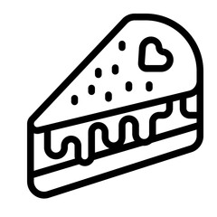 Slice of Chocolate Cake Line Icon