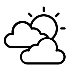 Sunny Weather Prediction Line Icon