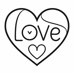 A single heart outline with 