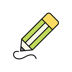 Pencil icon isolated on a white background. Vector illustration.