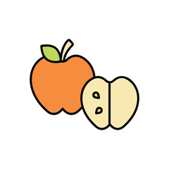 Apple icon isolated on a white background. Vector illustration.