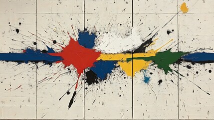 Abstract Colorful Splashes On White Background