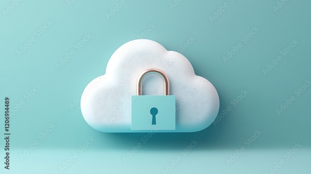 Aufkleber secure cloud storage with lock symbol for data protection and privacy assurance in digital environme