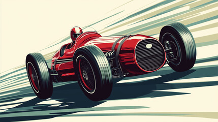 red retro race car 