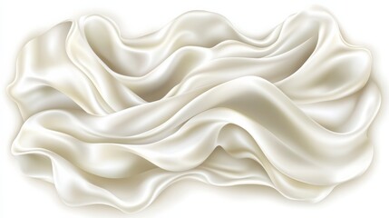 Obraz premium Elegant white satin fabric flowing drapes studio textile image soft lighting close-up luxury concept