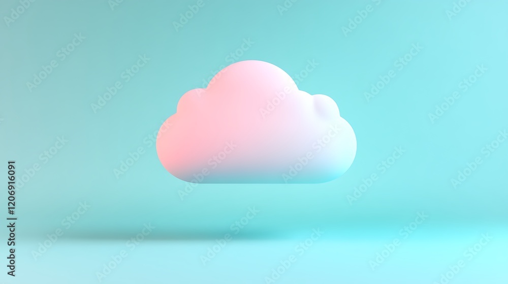 Poster soft gradient cloud against a light blue background in minimalist style for modern design projects
