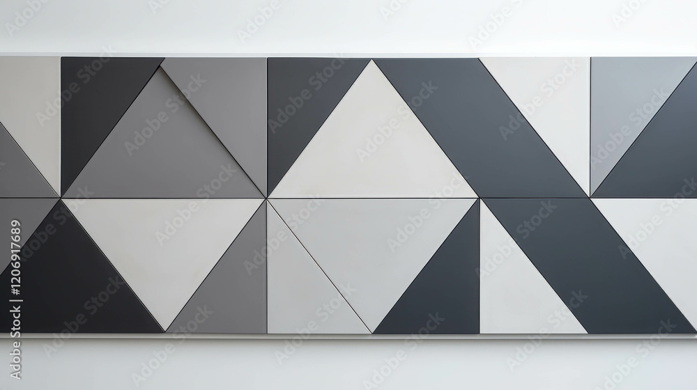 Poster simple geometric design with abstract arrangements in neutral tones and shapes
