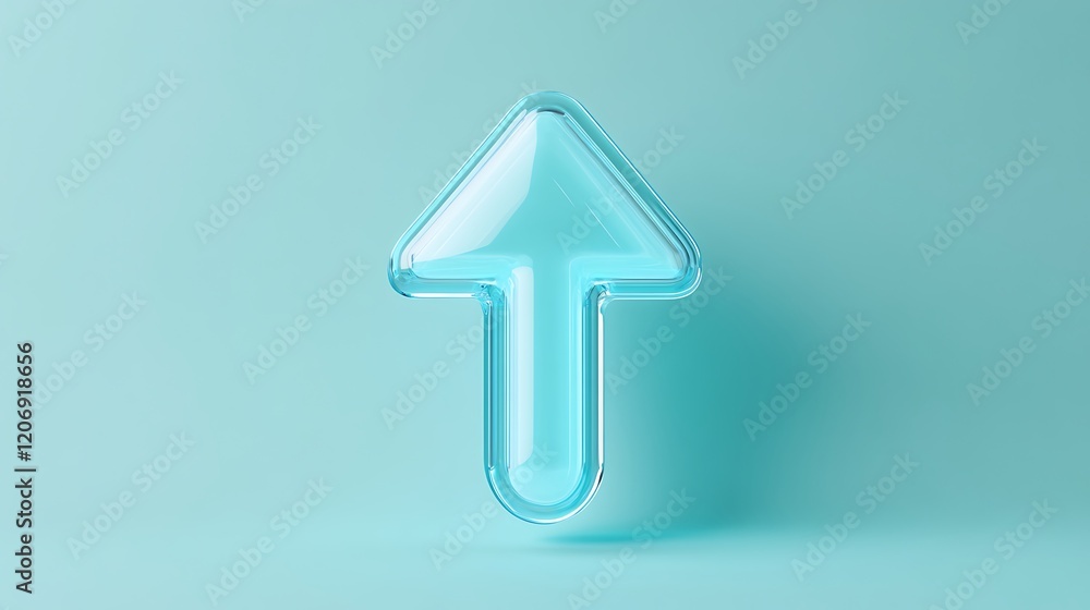 Poster transparent arrow sign on a soft blue background with a smooth and modern design for various creativ