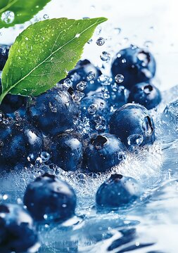 Blueberries, water, blueberry, fruit, blue
