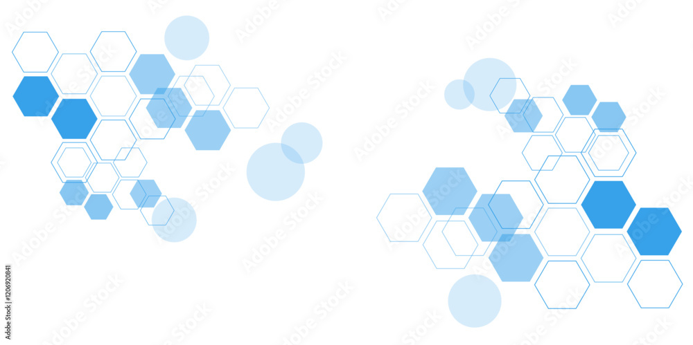 Poster an abstract background of geometric patterns in soft pastels, featuring interlocking hexagons in sha