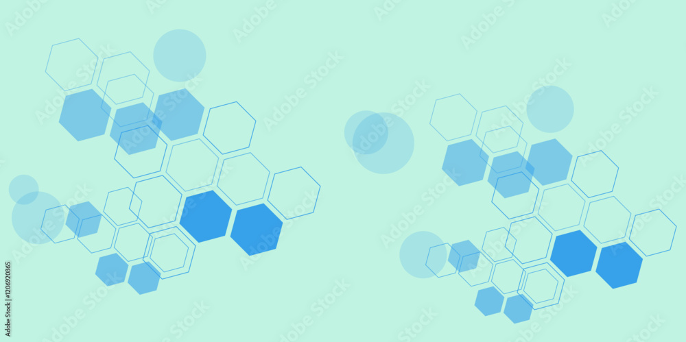 Poster an abstract background of geometric patterns in soft pastels, featuring interlocking hexagons in sha
