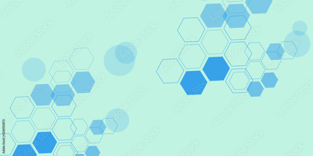 Poster an abstract background of geometric patterns in soft pastels, featuring interlocking hexagons in sha