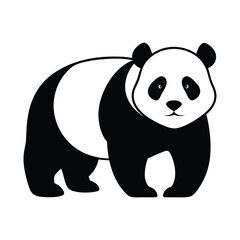 Panda silhouette vector art illustrator.