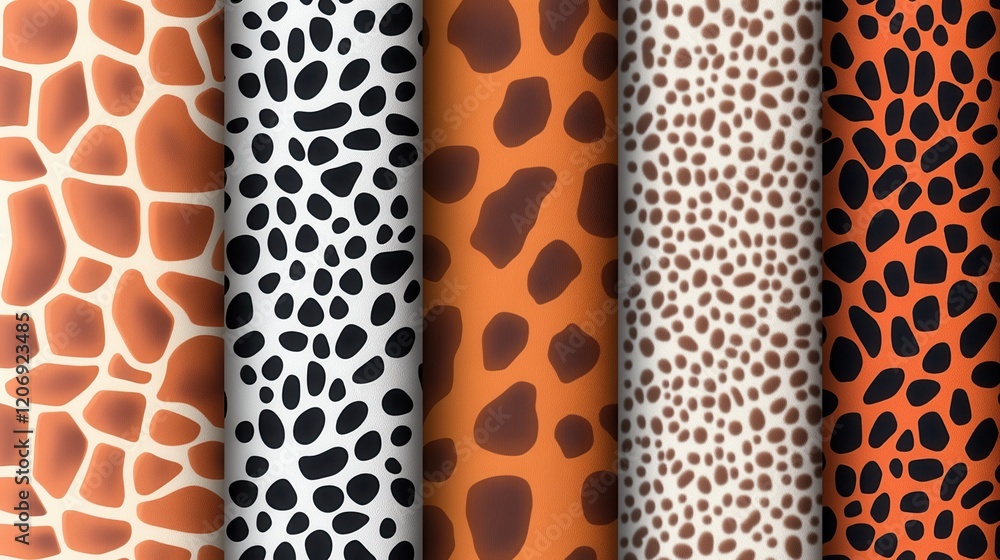 Poster stylish giraffe patterns in various colors for creative design projects.