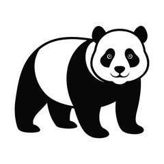 Panda silhouette vector art illustrator.