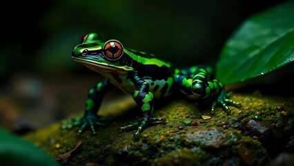 Obraz premium The Balance of Nature with Dart Frogs in the Rainforest