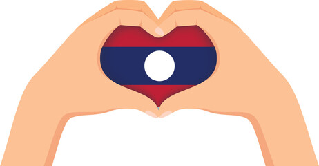 Laos independence day heart shape