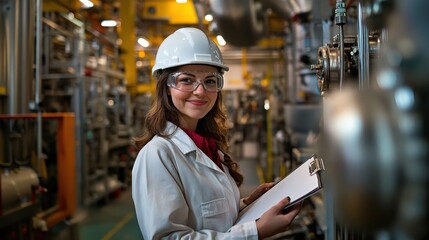Female Engineer in Industrial Setting