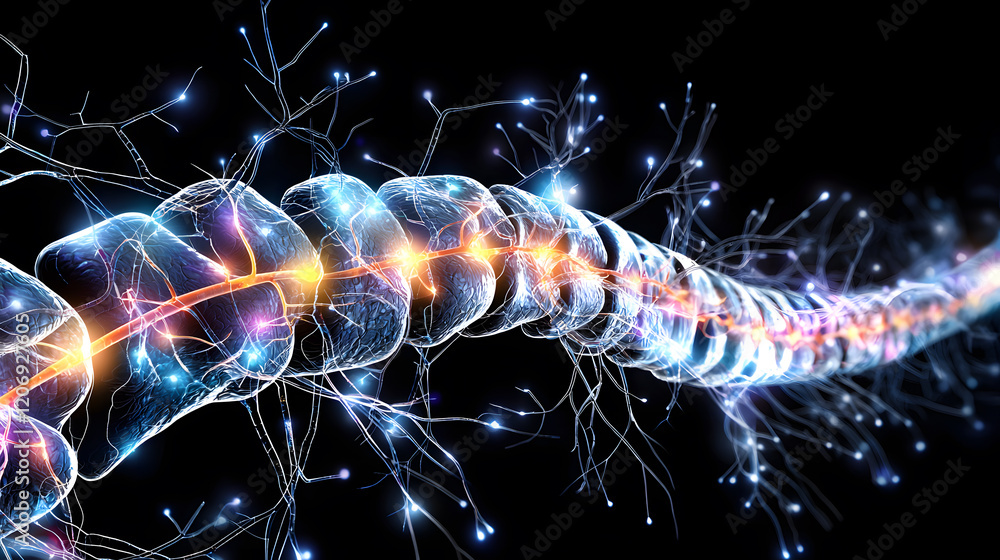 Poster neural network activation scientific visualization digital art abstract environment close-up view br
