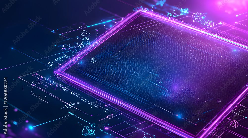 Poster technological innovation overview digital realm graphic design futuristic environment abstract viewp