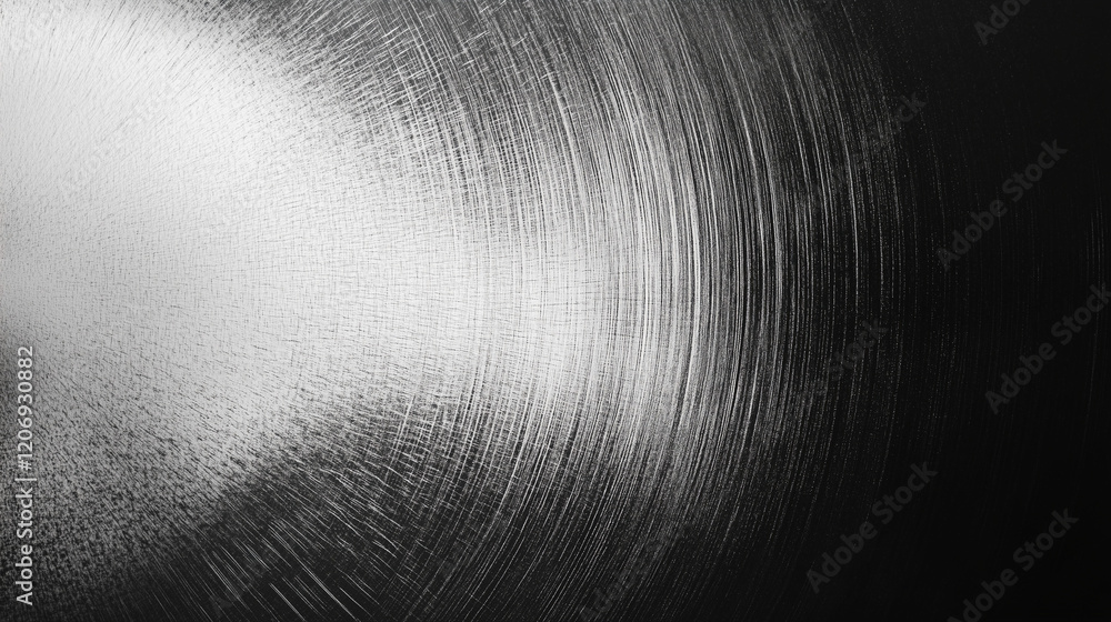 Aufkleber abstract black and white background with a fine metal texture, illuminated by soft light from above.