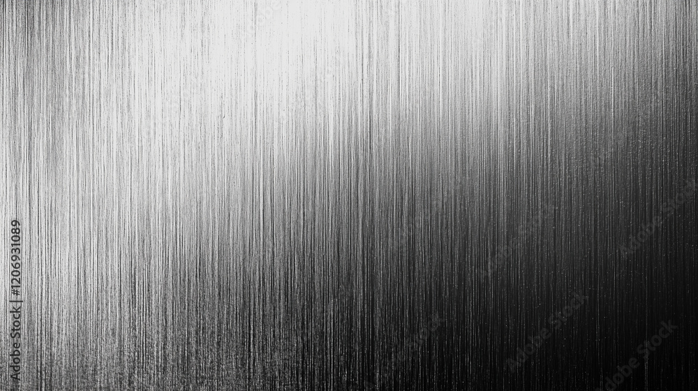 Aufkleber Abstract black and white background with a fine metal texture, illuminated by soft light from above. The grainy gradient creates a natural wood or rough paper effect, perfect for design projects empha