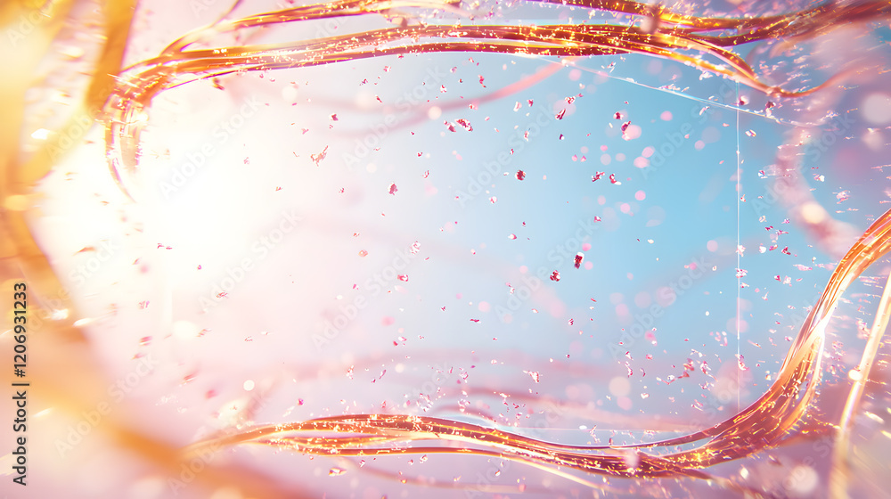 Poster dynamic light flow abstract background digital art vibrant colors close-up energy visualization