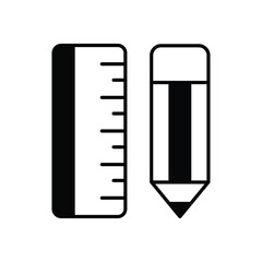 Ruler icon isolated on a white background. Vector illustration.