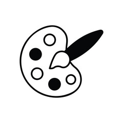Obraz premium Art Palette icon isolated on a white background. Vector illustration.