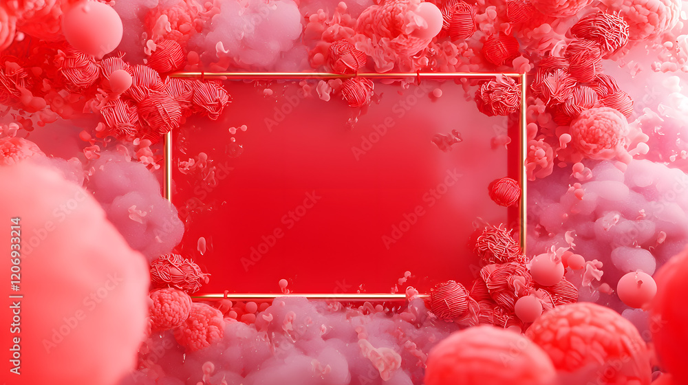 Poster dynamic abstract background with vibrant red elements digital art colorful environment artistic view