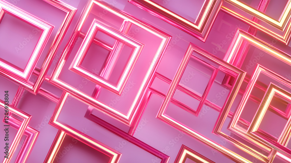 Poster dynamic neon frame patterns digital art abstract design colorful environment eye-catching perspectiv